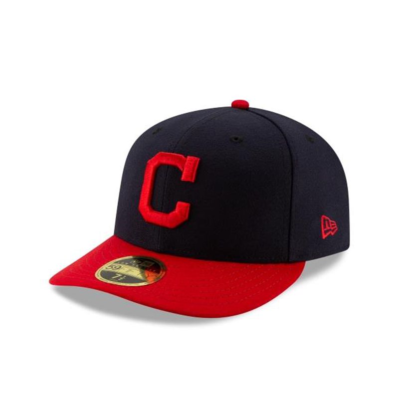 MLB Cleveland Indians Authentic Collection Home Low Profile 59Fifty Fitted (BEU1287) - Blue New Era Caps